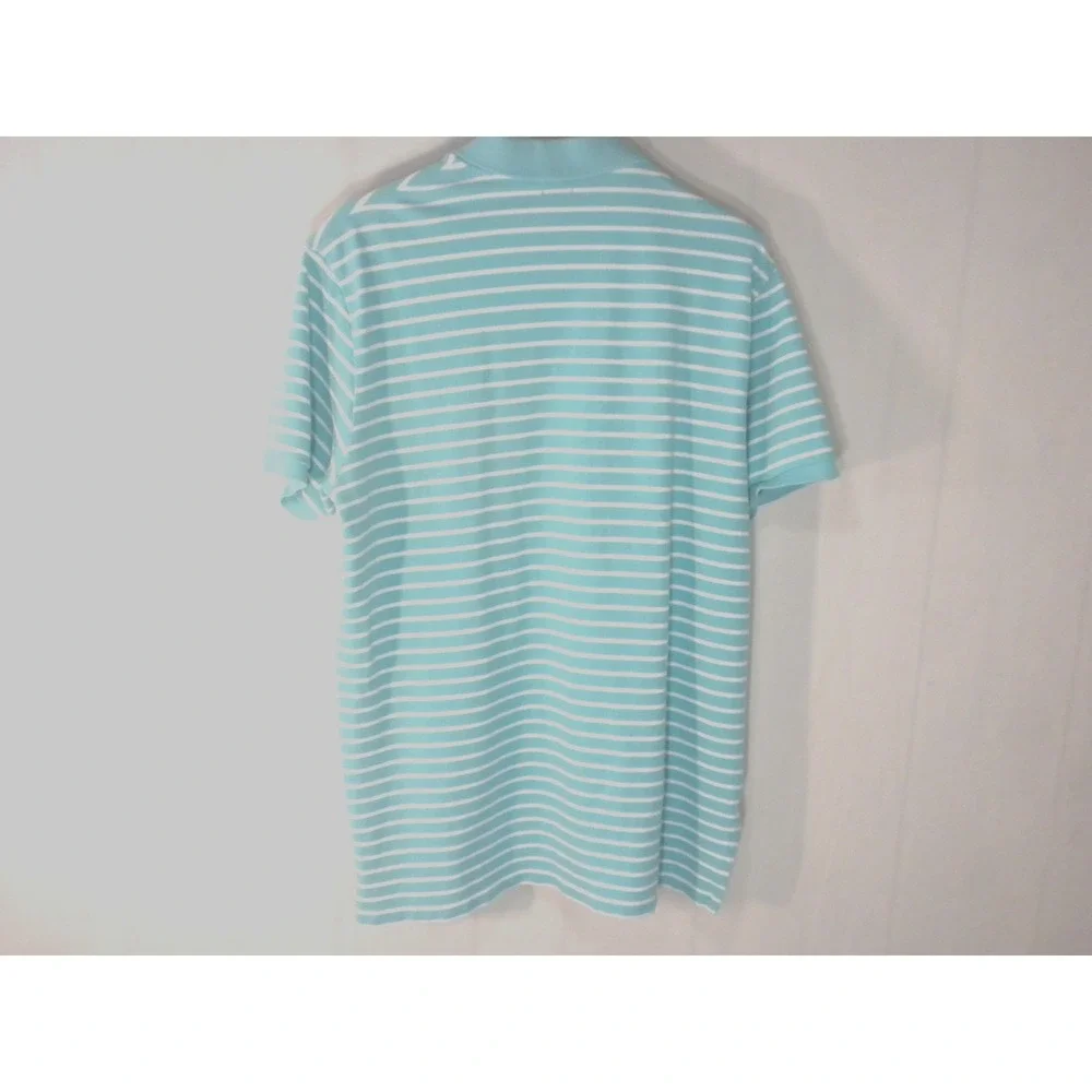 Polo Ralph Lauren Polo Shirt Mens XL Seafoam Green Striped Knit Pony Golf Preppy